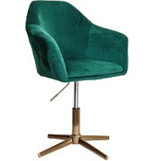 Стул с подлокотниками AksHome Dubai зеленый велюр/золото