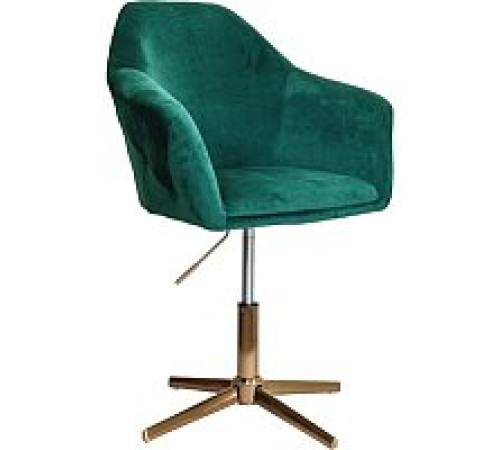 Стул с подлокотниками AksHome Dubai зеленый велюр/золото