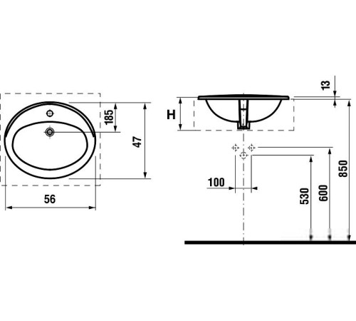 Умывальник Roca Adora 56x47 [327203000]