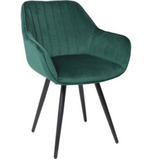 Стул с подлокотниками Аврора Роан 2 изумрудный велюр Mirey 32/черный