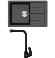 Кухонная мойка Berge BR-7602 + Like F8005022 черный