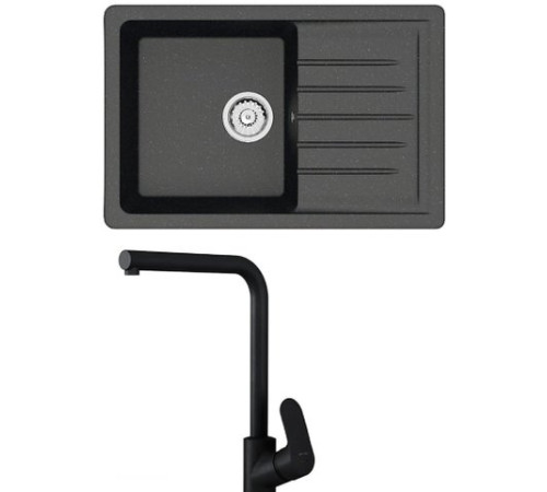 Кухонная мойка Berge BR-7602 + Like F8005022 черный