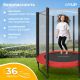 Батут GoUP Prestige-D183 с сеткой, красный
