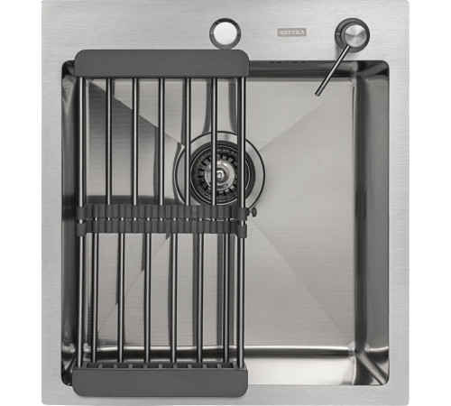 Кухонная мойка ARFEKA Eco AR мойка 450*500, коландер, дозатор SATIN DECOR MILLET GRAINS