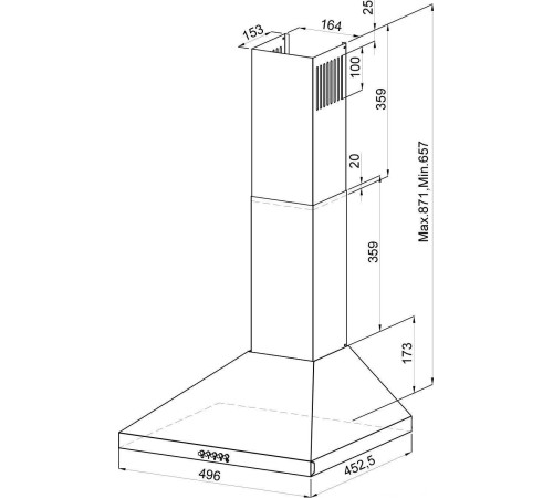 Кухонная вытяжка LEX Briz 500 черный