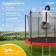 Батут GoUP Elite-D312 с сеткой и лестницей, красный