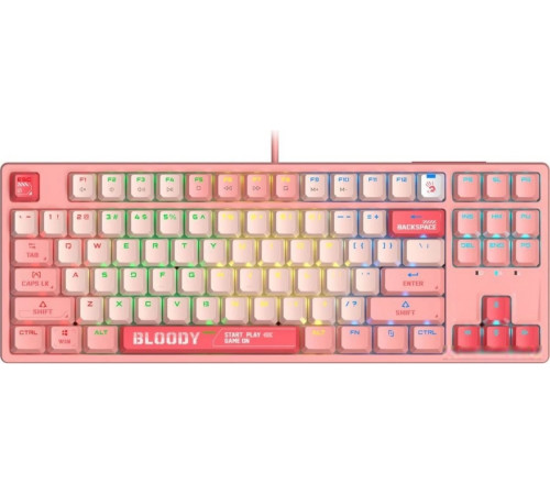 Клавиатура A4Tech Bloody S87 Energy Pink Bloody BLMS Red Plus