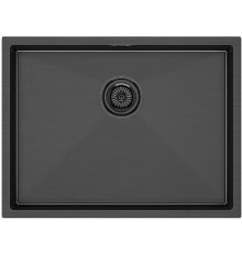 Кухонная мойка Paulmark Next 58 Uni PM215844-GM черный/вороненая сталь