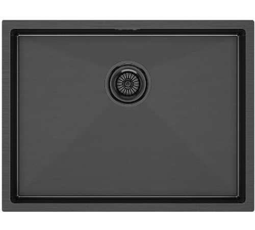 Кухонная мойка Paulmark Next 58 Uni PM215844-GM черный/вороненая сталь