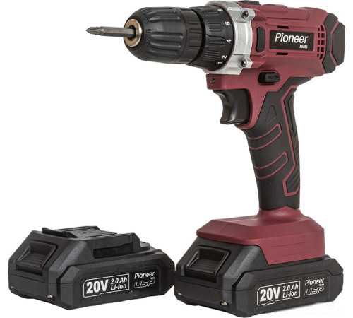 Дрель-шуруповерт Pioneer Tools CD-M2012C-USP с 2-мя АКБ, кейс, оснастка