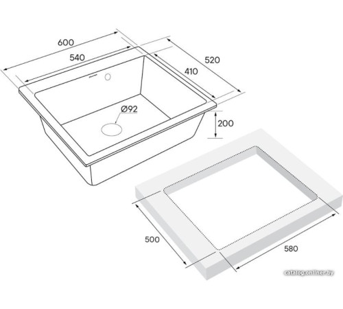 Кухонная мойка Paulmark Kante 60 PM106052-GR
