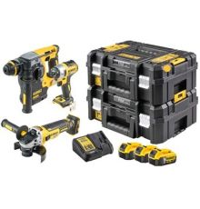 DeWalt DCK305P3T перфоратор, винтоверт, болгарка, 3 АКБ, кейс
