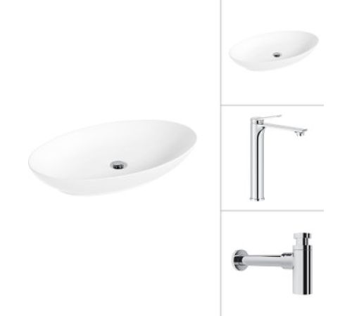 Умывальник Lauter 21571 + Rio 21AM12672 с сифоном 21635CH хром
