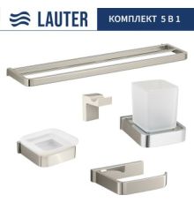Набор аксессуаров для ванной Lauter 21SH7061 + 21SH7051 + 21SH7091 + 21SH7101 + 21SH70201 Chrome, 5 предметов