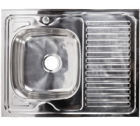 Кухонная мойка AKS Накладная 80x60 левая полированная