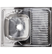Кухонная мойка AKS Накладная 80x60 левая полированная