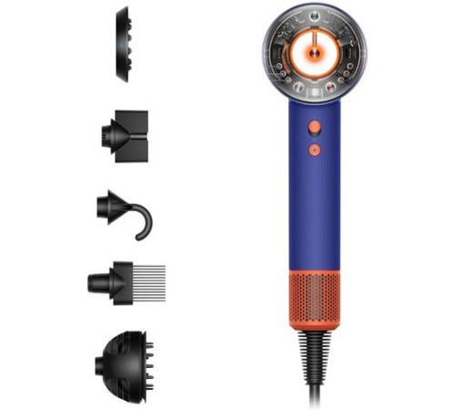 Фен Dyson HD16 Supersonic Nural Curly+Coily евровилка, синие румяна/топаз
