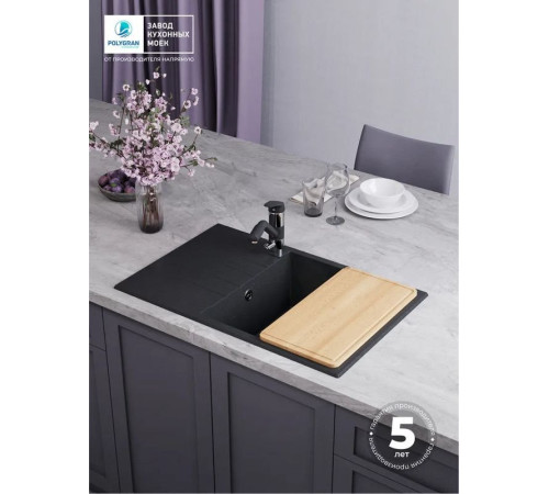 Кухонная мойка Polygran Deka 780 черный
