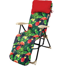 Кресло Nika Haushalt с подножкой и матрасом складное HHK5 фламинго