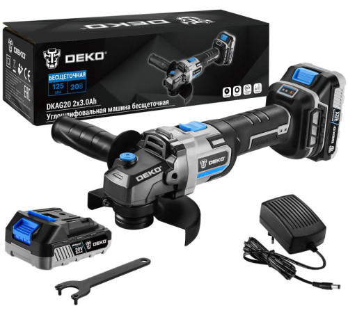 Угловая шлифмашина Deko DKAG20 Set с 2-мя АКБ