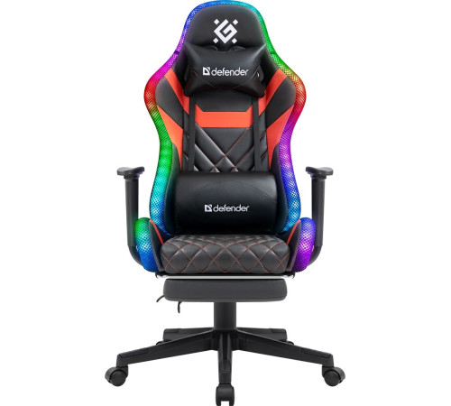 Игровое геймерское кресло Defender Lumos черный/красный