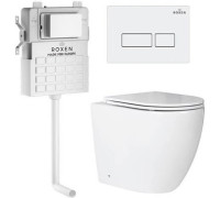 Унитаз приставной Roxen Antares в комплекте с инсталляцией Attach 5 в 1 967013 кнопка: белый глянцевый
