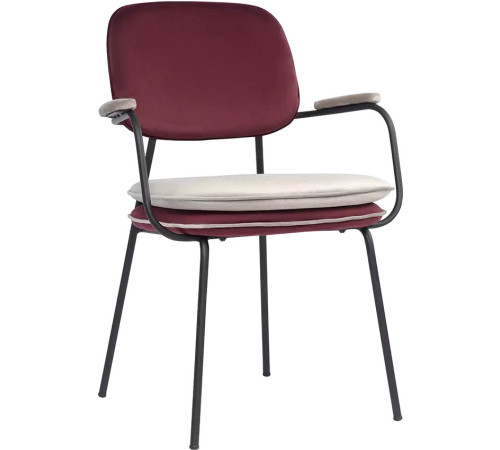 Стул с подлокотниками Bergenson Bjorn Pea BB0000697 бордовый/бежевый