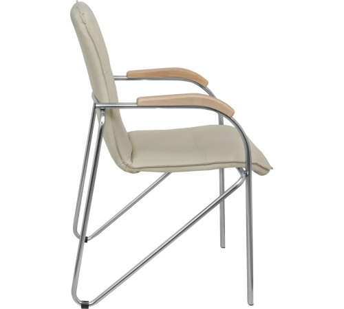 Офисный стул AksHome Samba Pegasso крем/подлокотники дерево светлое