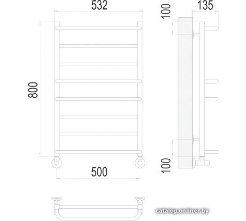Полотенцесушитель TERMINUS Евромикс П8 500x800 нп хром