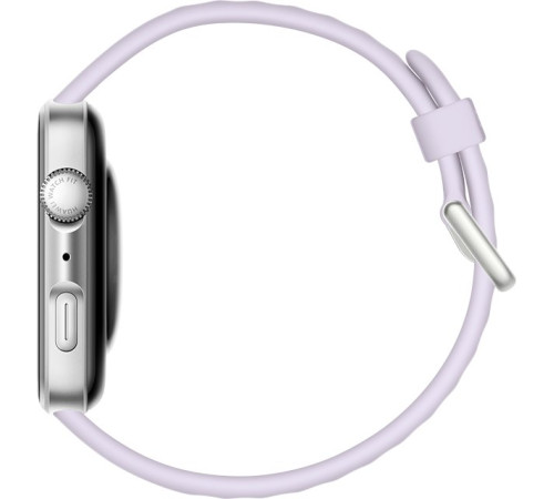 Умные часы Huawei Watch FIT 4 серебристый, с сиреневым силиконовым ремешком, международная версия