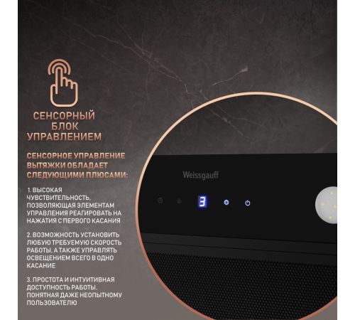 Кухонная вытяжка Weissgauff Dubhe 600 Black Touch
