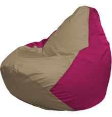 Кресло-мешок Flagman Груша Г2.1-78 тёмно-бежевый/фуксия