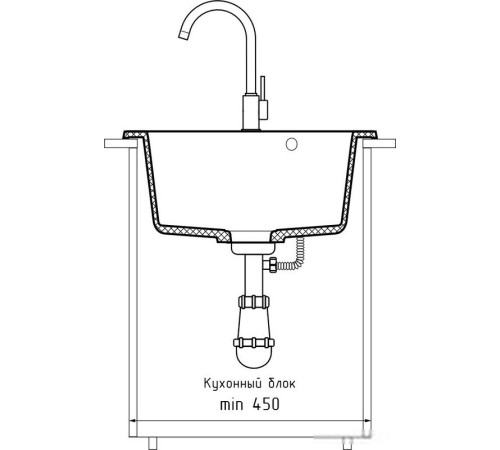 Кухонная мойка GranFest Rondo GF-R480 кашемир