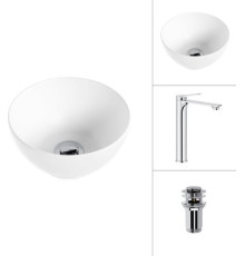 Умывальник Lauter 21601E + Rio 21AM12672 с донным клапаном 21190CH хром