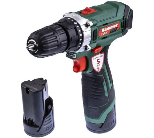 Дрель-шуруповерт Hammer ACD12/2CS с 2-мя АКБ, кейс