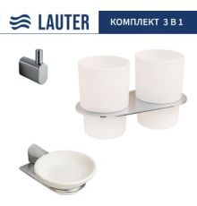 Набор аксессуаров для ванной Lauter 21SH2081 + 21SH2051 + 21SH2091 Chrome, 3 предмета