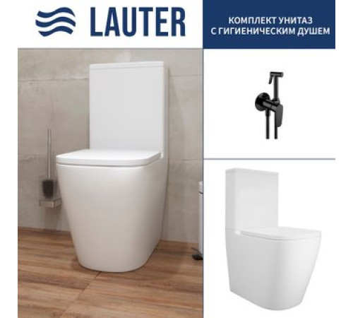 Унитаз напольный Lauter Vortex 2110012VF + гигиенический душ Daze 21GN3132BM