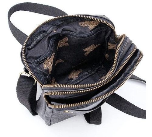 Мужская сумка Poshete 196-650-48-BLK черный