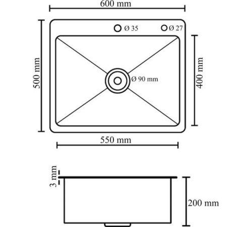 Кухонная мойка Diadonna S6050B-1