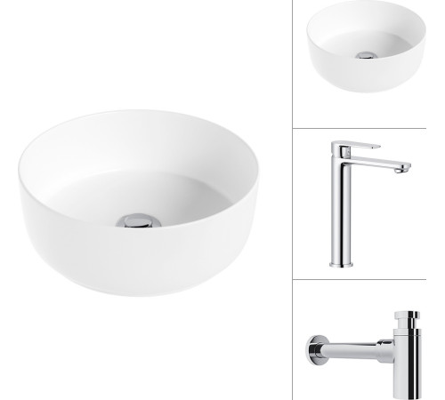 Умывальник Lauter 21499-31 + Moon 21СK81691C с сифоном 21635CH хром