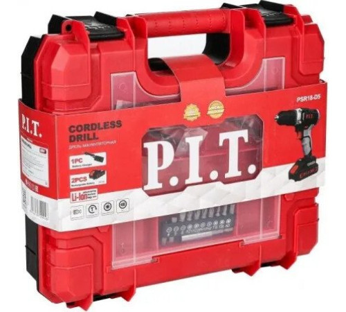 P.I.T. PSR18-D5 + PWS125-C6 шуруповерт, болгарка, 2 АКБ, кейс