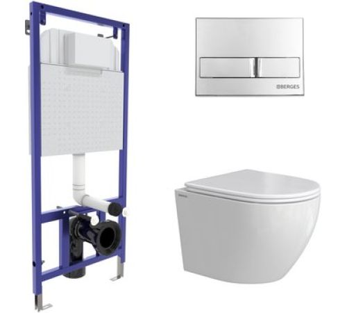 Унитаз подвесной Berges Wasserhaus Okus Rimless 043386 с сиденьем