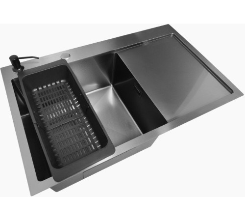 Кухонная мойка Stellar Decor S7850NB-L-D нано черный