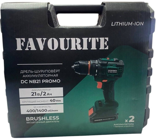 Дрель-шуруповерт Favourite DC NB21 Promo с 2-мя АКБ, кейс