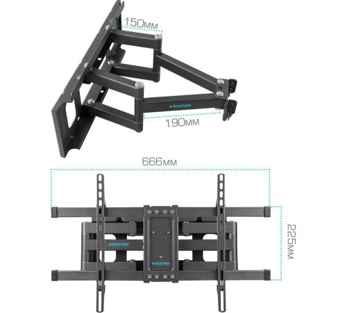 Кронштейн для телевизора Kromax Corbel-8 темно-серый