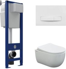 Унитаз подвесной Berges Wasserhaus Ventas Rimless + АТОМ 410 AT-043339 с сиденьем