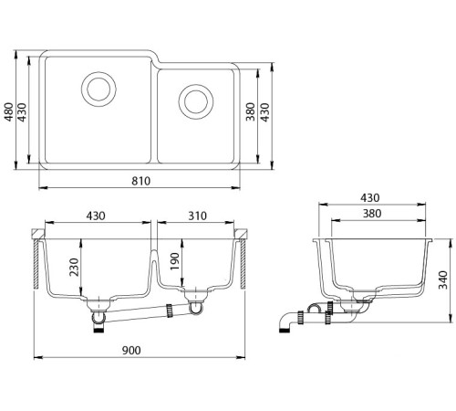 Кухонная мойка Aquasanita Arca SQA230LW alba 710