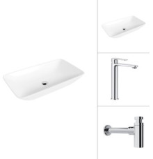 Умывальник Lauter 21886 + Moon 21СK81691C с сифоном 21635CH хром