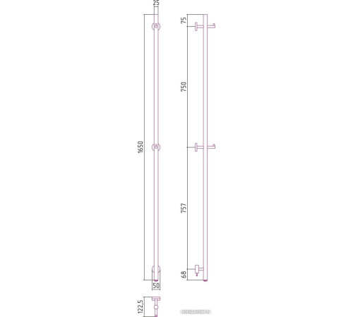 Полотенцесушитель Сунержа Аскет 1650 00-0850-1650