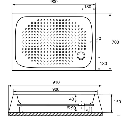 Душевой поддон RGW LUX/TN 70x90